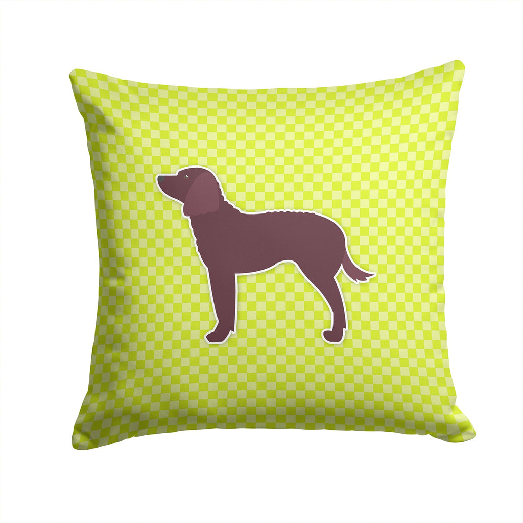 American Water Spaniel Checkerboard Green Decorative Throw Pillow 14x14 Indoor Outdoor Accent Cushion, Fabric Cover with Insert for Sofa, Bed, Porch & Living Room