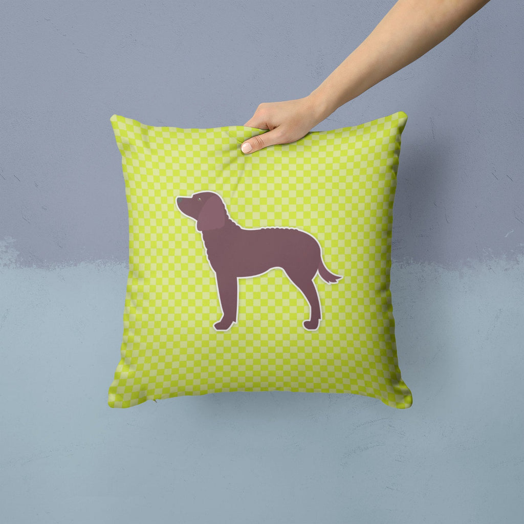 American Water Spaniel Checkerboard Green Decorative Throw Pillow 14x14 Indoor Outdoor Accent Cushion, Fabric Cover with Insert for Sofa, Bed, Porch & Living Room