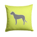 Irish Wolfhound Checkerboard Green Decorative Throw Pillow 14x14 Indoor Outdoor Accent Cushion, Fabric Cover with Insert for Sofa, Bed, Porch & Living Room