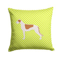 Greyhound Checkerboard Green Decorative Throw Pillow 14x14 Indoor Outdoor Accent Cushion, Fabric Cover with Insert for Sofa, Bed, Porch & Living Room
