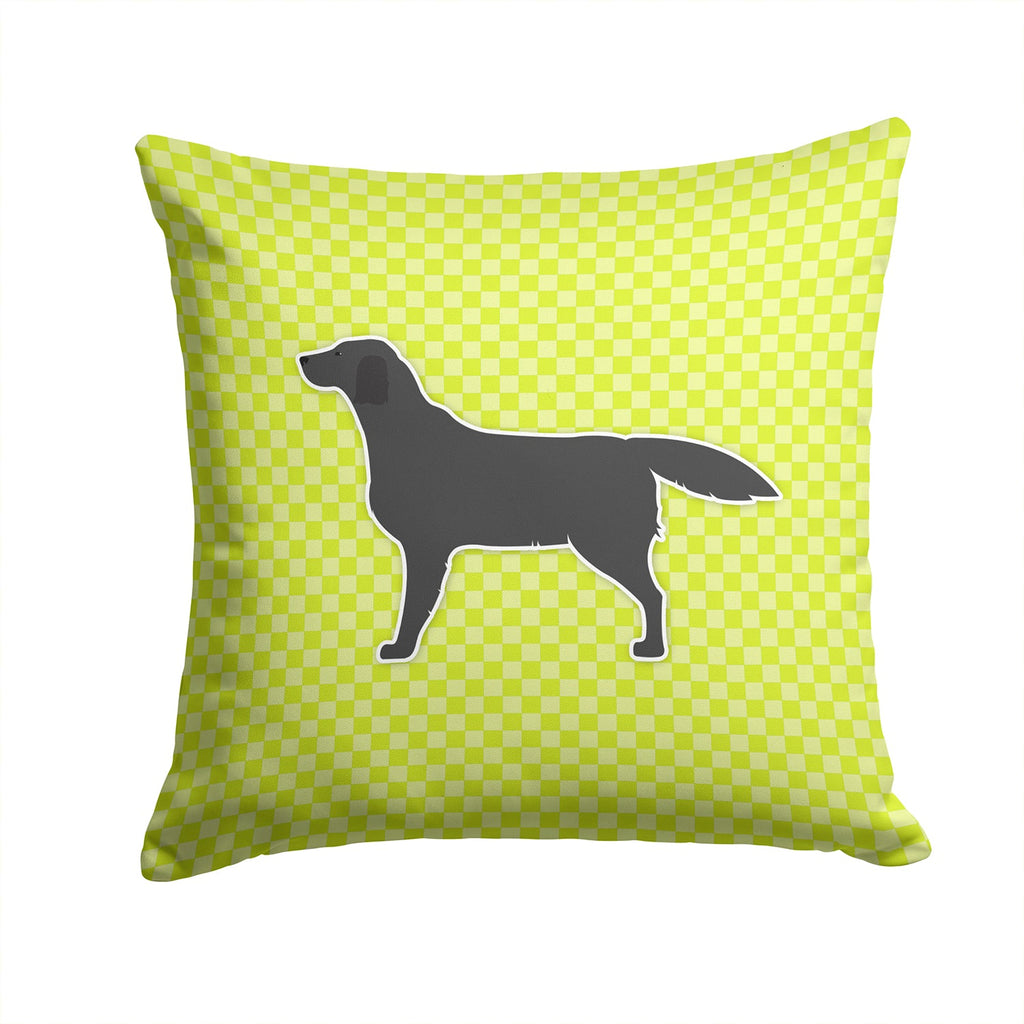 Black Labrador Retriever Checkerboard Green Decorative Throw Pillow 14x14 Indoor Outdoor Accent Cushion, Fabric Cover with Insert for Sofa, Bed, Porch & Living Room