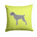 German Wirehaired Pointer Checkerboard Green Decorative Throw Pillow 14x14 Indoor Outdoor Accent Cushion, Fabric Cover with Insert for Sofa, Bed, Porch & Living Room