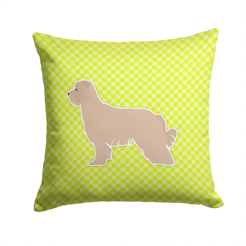 Pyrenean Shepherd Checkerboard Green Decorative Throw Pillow 14x14 Indoor Outdoor Accent Cushion, Fabric Cover with Insert for Sofa, Bed, Porch & Living Room