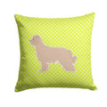 Pyrenean Shepherd Checkerboard Green Decorative Throw Pillow 14x14 Indoor Outdoor Accent Cushion, Fabric Cover with Insert for Sofa, Bed, Porch & Living Room