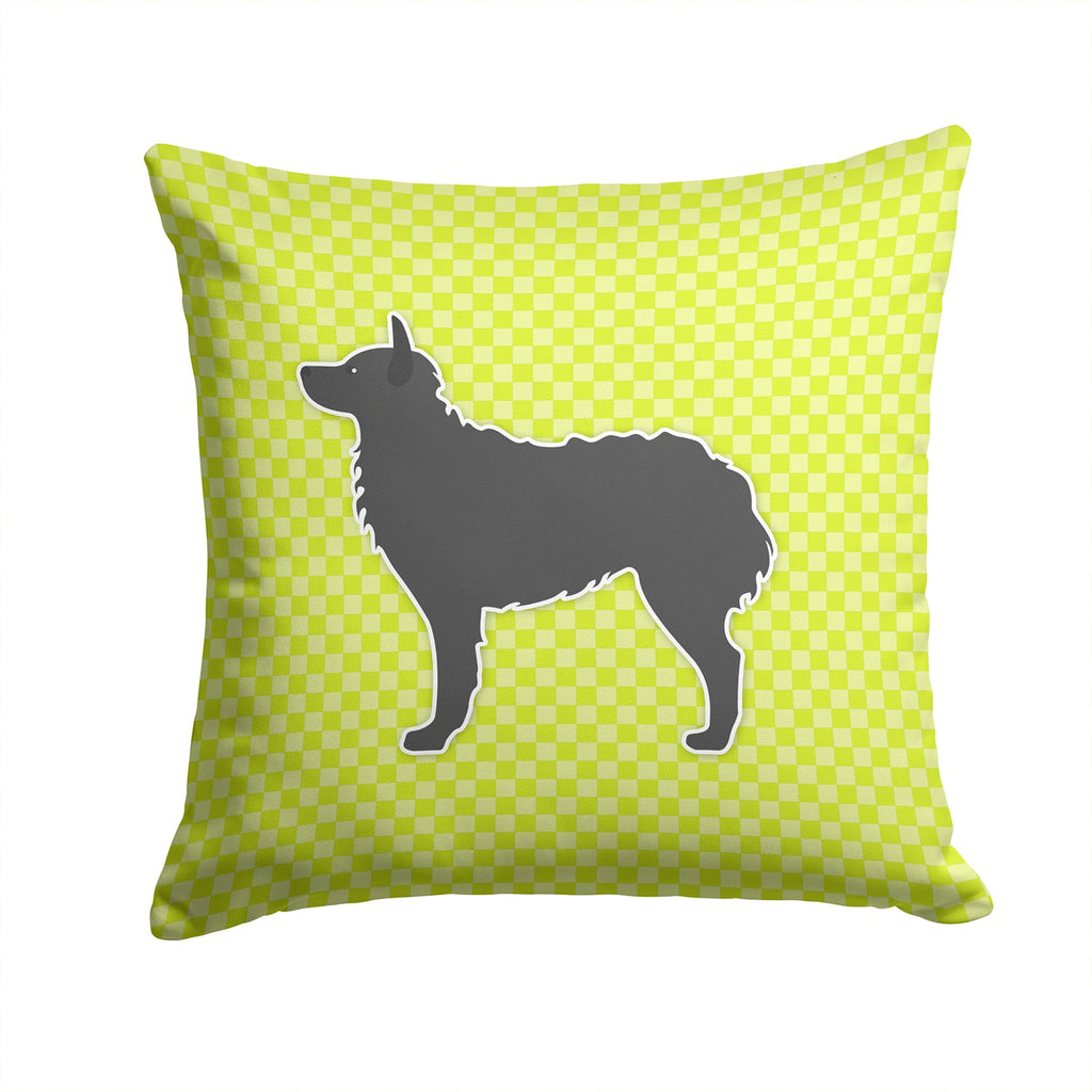 Croatian Sheepdog Checkerboard Green Decorative Throw Pillow 14x14 Indoor Outdoor Accent Cushion, Fabric Cover with Insert for Sofa, Bed, Porch & Living Room