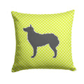 Croatian Sheepdog Checkerboard Green Decorative Throw Pillow 14x14 Indoor Outdoor Accent Cushion, Fabric Cover with Insert for Sofa, Bed, Porch & Living Room