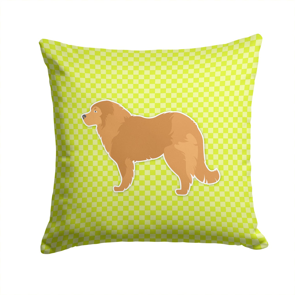 Caucasian Shepherd Dog Checkerboard Green Decorative Throw Pillow 14x14 Indoor Outdoor Accent Cushion, Fabric Cover with Insert for Sofa, Bed, Porch & Living Room