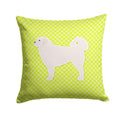 Polish Tatra Sheepdog Checkerboard Green Decorative Throw Pillow 14x14 Indoor Outdoor Accent Cushion, Fabric Cover with Insert for Sofa, Bed, Porch & Living Room