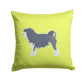Lowchen Checkerboard Green Decorative Throw Pillow 14x14 Indoor Outdoor Accent Cushion, Fabric Cover with Insert for Sofa, Bed, Porch & Living Room