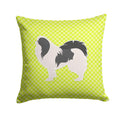 Japanese Chin Checkerboard Green Decorative Throw Pillow 14x14 Indoor Outdoor Accent Cushion, Fabric Cover with Insert for Sofa, Bed, Porch & Living Room
