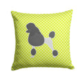 Poodle Checkerboard Green Decorative Throw Pillow 14x14 Indoor Outdoor Accent Cushion, Fabric Cover with Insert for Sofa, Bed, Porch & Living Room