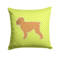 Brussels Griffon Checkerboard Green Decorative Throw Pillow 14x14 Indoor Outdoor Accent Cushion, Fabric Cover with Insert for Sofa, Bed, Porch & Living Room