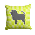 Affenpinscher Checkerboard Green Decorative Throw Pillow 14x14 Indoor Outdoor Accent Cushion, Fabric Cover with Insert for Sofa, Bed, Porch & Living Room