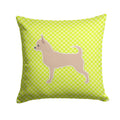 Chihuahua Checkerboard Green Decorative Throw Pillow 14x14 Indoor Outdoor Accent Cushion, Fabric Cover with Insert for Sofa, Bed, Porch & Living Room