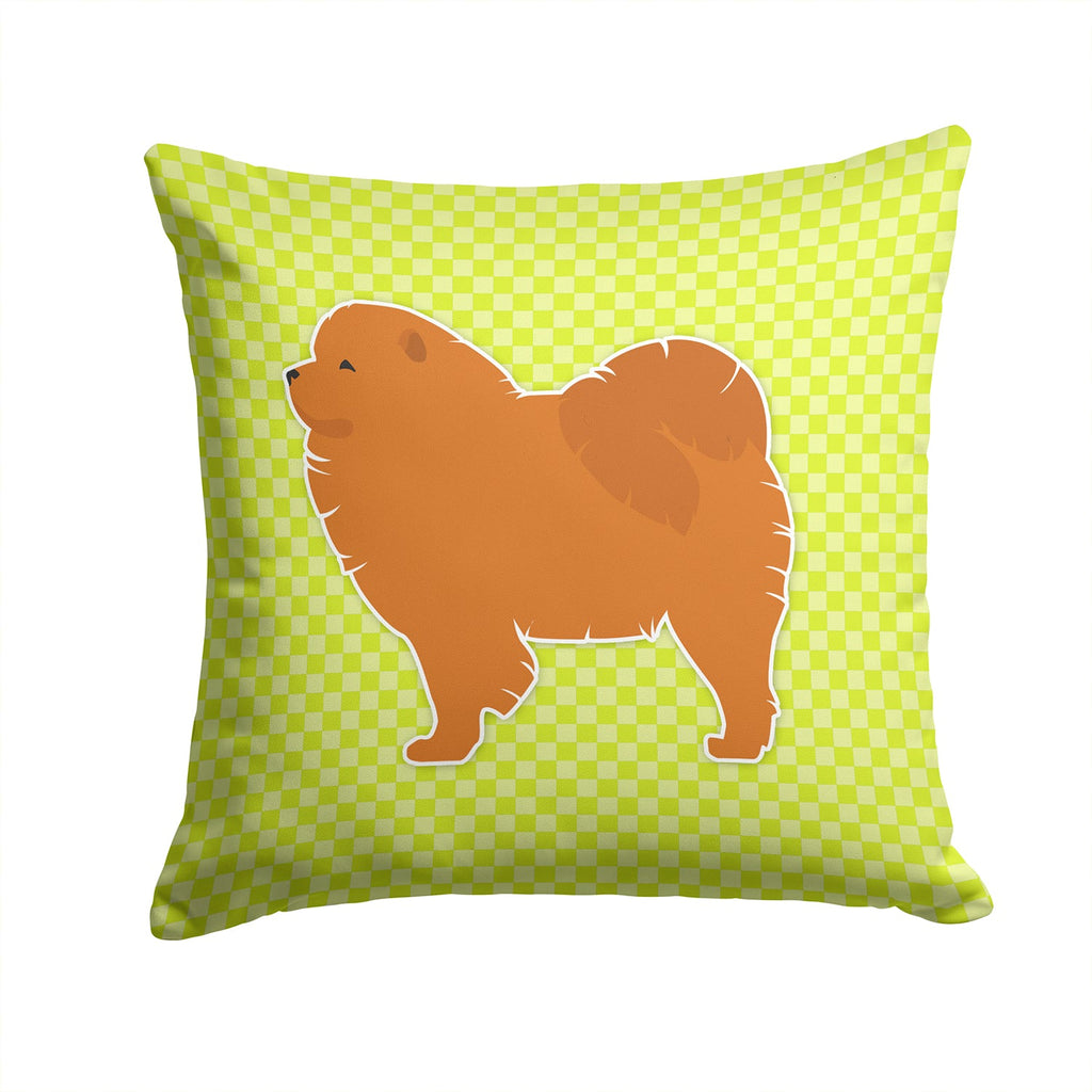 Chow Chow Checkerboard Green Decorative Throw Pillow 14x14 Indoor Outdoor Accent Cushion, Fabric Cover with Insert for Sofa, Bed, Porch & Living Room