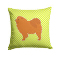 Chow Chow Checkerboard Green Decorative Throw Pillow 14x14 Indoor Outdoor Accent Cushion, Fabric Cover with Insert for Sofa, Bed, Porch & Living Room