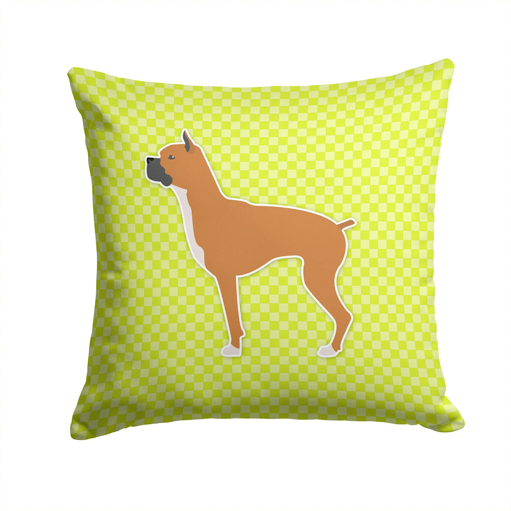 Boxer Checkerboard Green Decorative Throw Pillow 14x14 Indoor Outdoor Accent Cushion, Fabric Cover with Insert for Sofa, Bed, Porch & Living Room