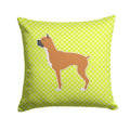 Boxer Checkerboard Green Decorative Throw Pillow 14x14 Indoor Outdoor Accent Cushion, Fabric Cover with Insert for Sofa, Bed, Porch & Living Room