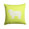 Komondor Checkerboard Green Decorative Throw Pillow 14x14 Indoor Outdoor Accent Cushion, Fabric Cover with Insert for Sofa, Bed, Porch & Living Room
