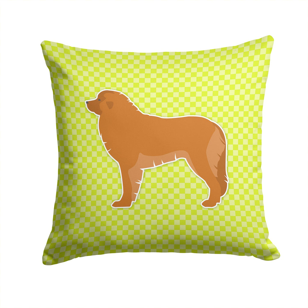 Leonberger Checkerboard Green Decorative Throw Pillow 14x14 Indoor Outdoor Accent Cushion, Fabric Cover with Insert for Sofa, Bed, Porch & Living Room