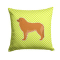 Leonberger Checkerboard Green Decorative Throw Pillow 14x14 Indoor Outdoor Accent Cushion, Fabric Cover with Insert for Sofa, Bed, Porch & Living Room