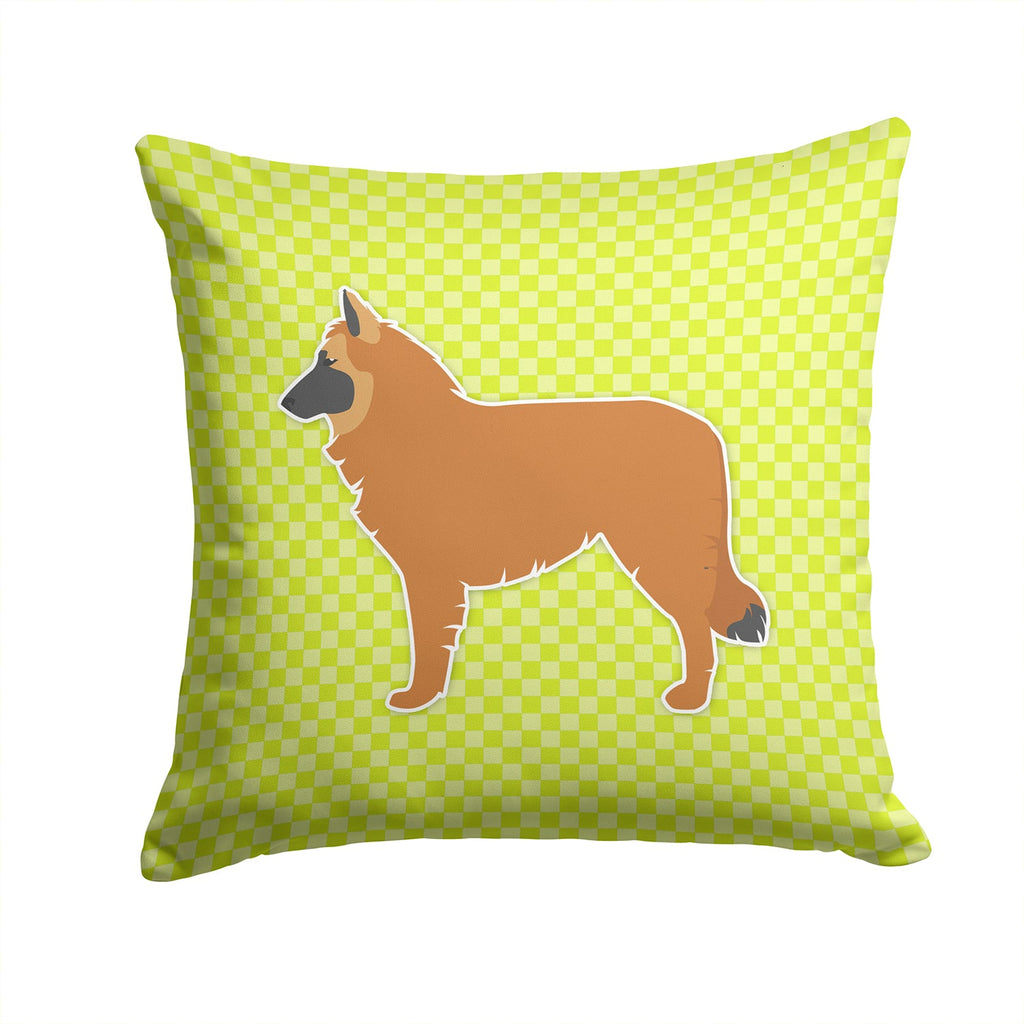 Belgian Shepherd Checkerboard Green Decorative Throw Pillow 14x14 Indoor Outdoor Accent Cushion, Fabric Cover with Insert for Sofa, Bed, Porch & Living Room