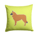 Belgian Shepherd Checkerboard Green Decorative Throw Pillow 14x14 Indoor Outdoor Accent Cushion, Fabric Cover with Insert for Sofa, Bed, Porch & Living Room