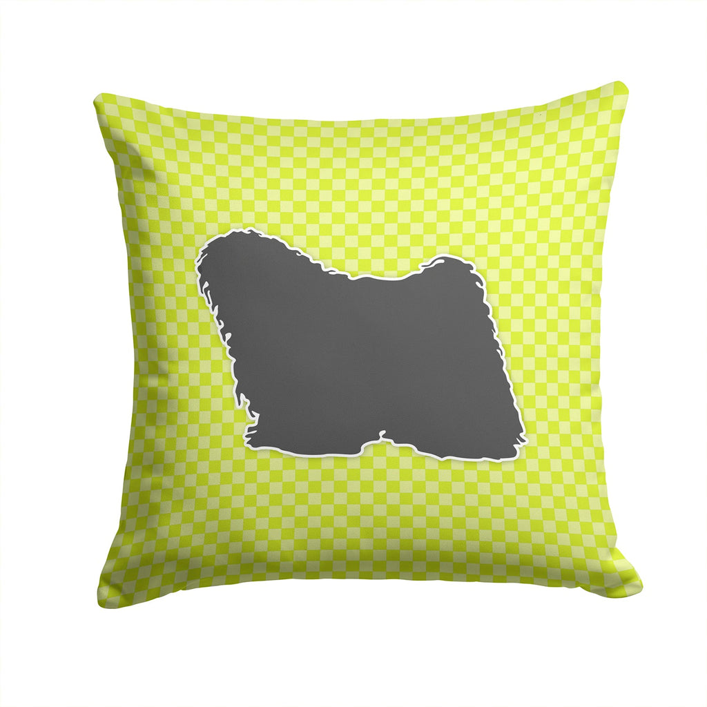 Puli Checkerboard Green Decorative Throw Pillow 14x14 Indoor Outdoor Accent Cushion, Fabric Cover with Insert for Sofa, Bed, Porch & Living Room