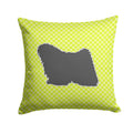 Puli Checkerboard Green Decorative Throw Pillow 14x14 Indoor Outdoor Accent Cushion, Fabric Cover with Insert for Sofa, Bed, Porch & Living Room