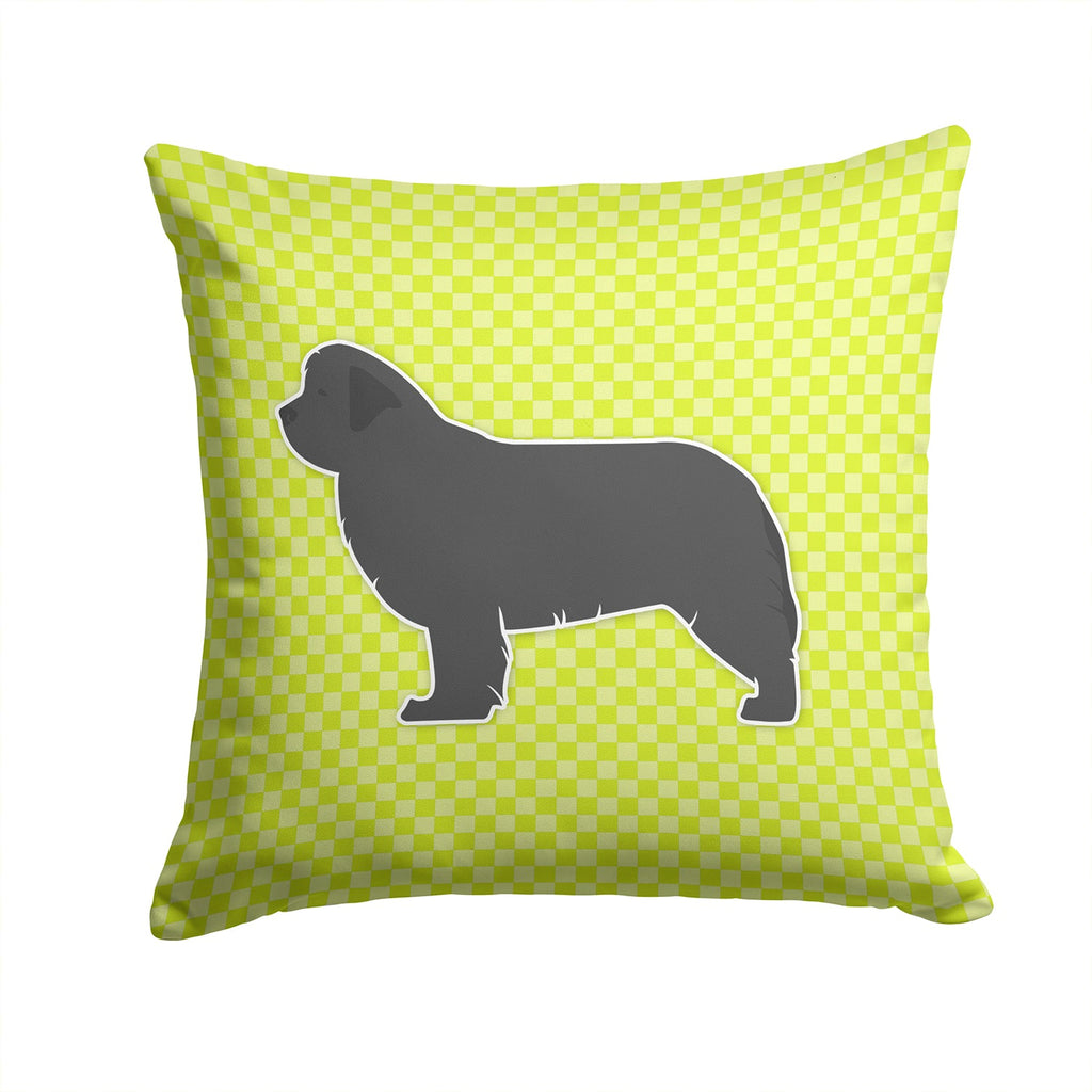 Newfoundland Checkerboard Green Decorative Throw Pillow 14x14 Indoor Outdoor Accent Cushion, Fabric Cover with Insert for Sofa, Bed, Porch & Living Room