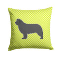 Newfoundland Checkerboard Green Decorative Throw Pillow 14x14 Indoor Outdoor Accent Cushion, Fabric Cover with Insert for Sofa, Bed, Porch & Living Room