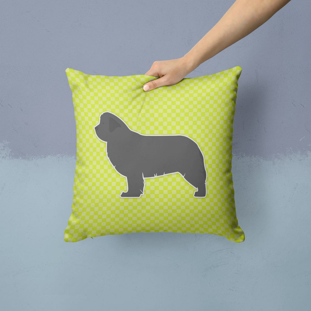Newfoundland Checkerboard Green Decorative Throw Pillow 14x14 Indoor Outdoor Accent Cushion, Fabric Cover with Insert for Sofa, Bed, Porch & Living Room