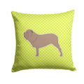 Neapolitan Mastiff Checkerboard Green Decorative Throw Pillow 14x14 Indoor Outdoor Accent Cushion, Fabric Cover with Insert for Sofa, Bed, Porch & Living Room