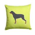 Rottweiler Checkerboard Green Decorative Throw Pillow 14x14 Indoor Outdoor Accent Cushion, Fabric Cover with Insert for Sofa, Bed, Porch & Living Room