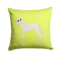 Dogo Argentino Checkerboard Green Decorative Throw Pillow 14x14 Indoor Outdoor Accent Cushion, Fabric Cover with Insert for Sofa, Bed, Porch & Living Room