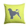 Portuguese Water Dog Checkerboard Green Decorative Throw Pillow 14x14 Indoor Outdoor Accent Cushion, Fabric Cover with Insert for Sofa, Bed, Porch & Living Room
