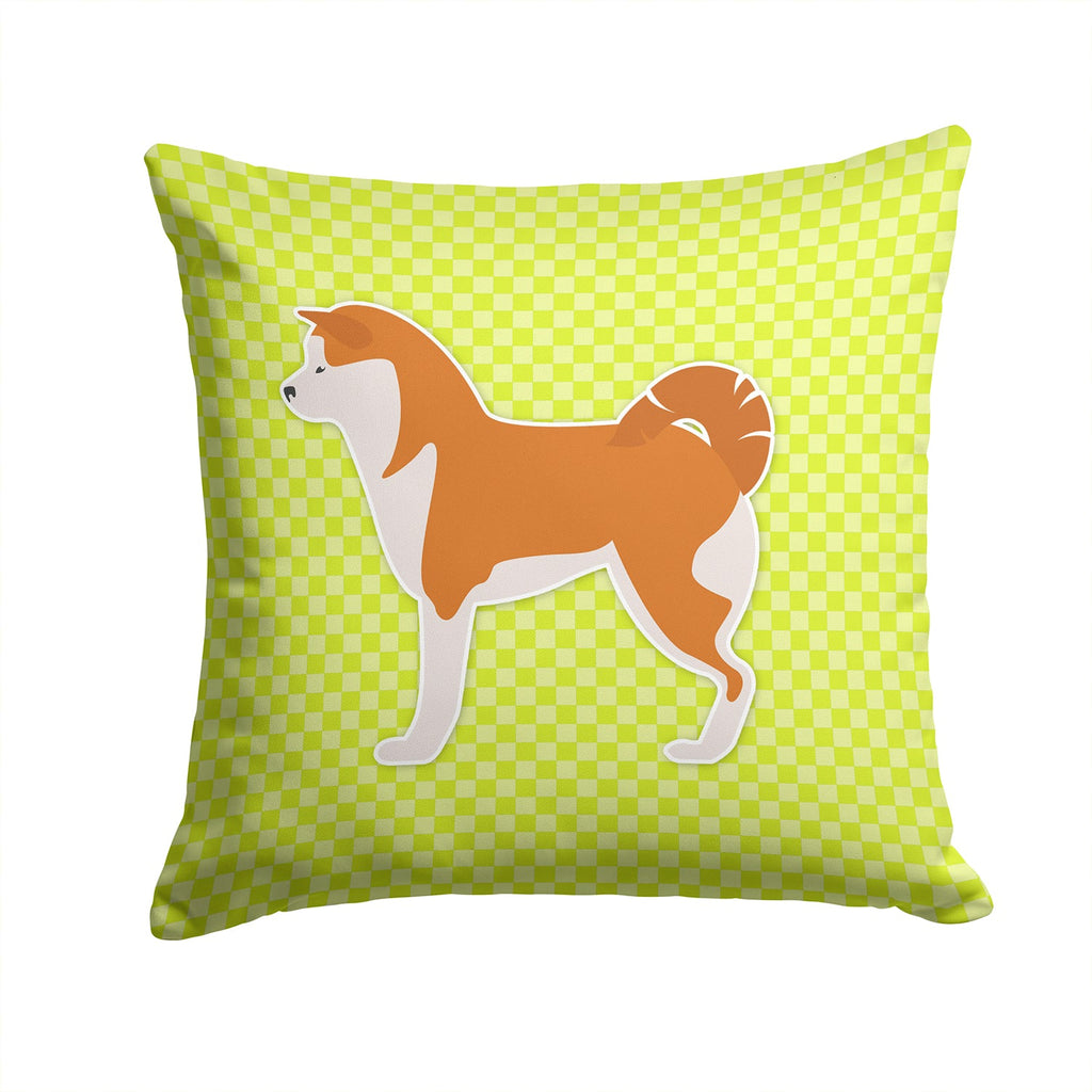 Akita Checkerboard Green Decorative Throw Pillow 14x14 Indoor Outdoor Accent Cushion, Fabric Cover with Insert for Sofa, Bed, Porch & Living Room