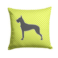 Great Dane Checkerboard Green Decorative Throw Pillow 14x14 Indoor Outdoor Accent Cushion, Fabric Cover with Insert for Sofa, Bed, Porch & Living Room