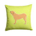 Fila Brasileiro Checkerboard Green Decorative Throw Pillow 14x14 Indoor Outdoor Accent Cushion, Fabric Cover with Insert for Sofa, Bed, Porch & Living Room