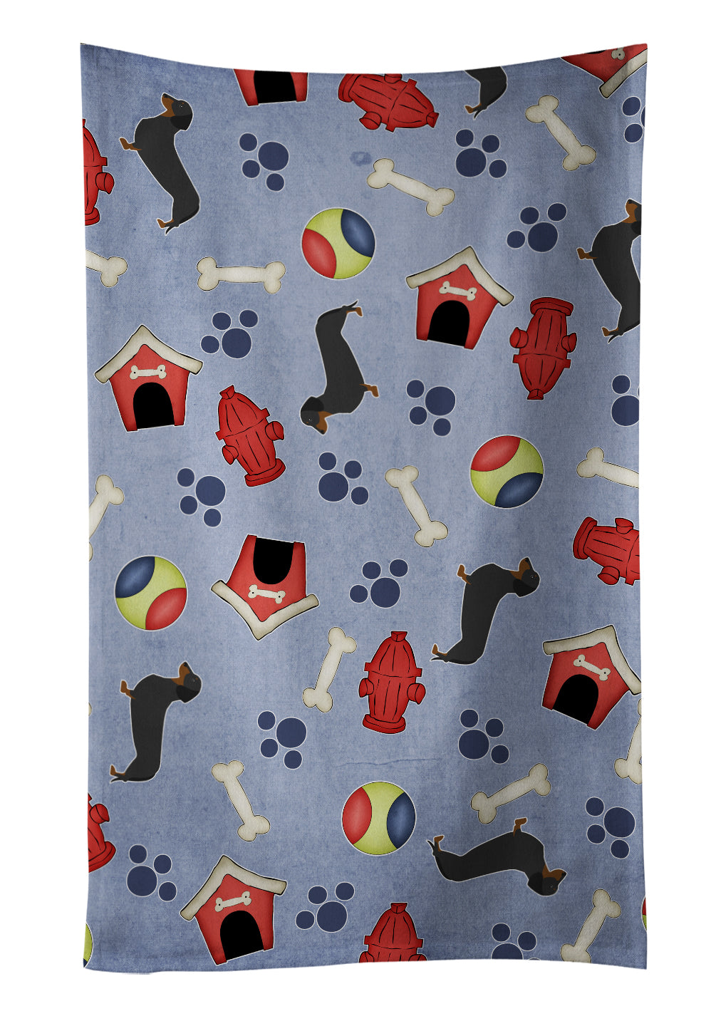 Dachshund Dog House Collection Kitchen Towel Velour Plush Front and Cotton Loop Back Machine Washable
