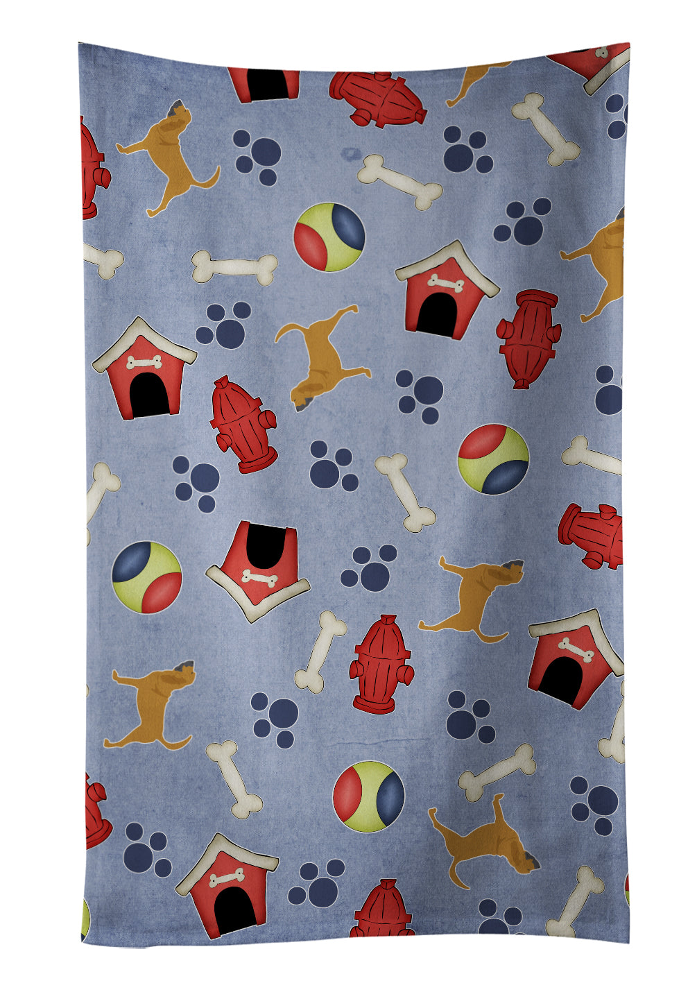 Bloodhound Dog House Collection Kitchen Towel Velour Plush Front and Cotton Loop Back Machine Washable