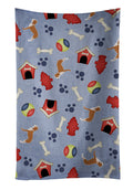 Spanish Hound Dog House Collection Kitchen Towel Velour Plush Front and Cotton Loop Back Machine Washable