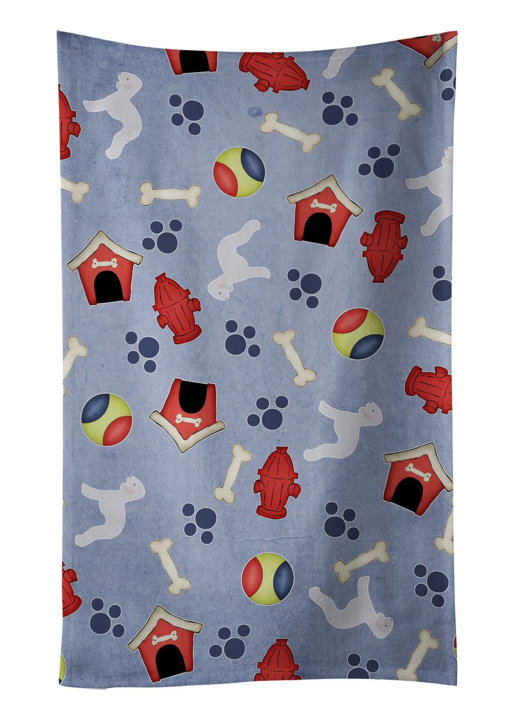 Bedlington Terrier Dog House Collection Kitchen Towel Velour Plush Front and Cotton Loop Back Machine Washable