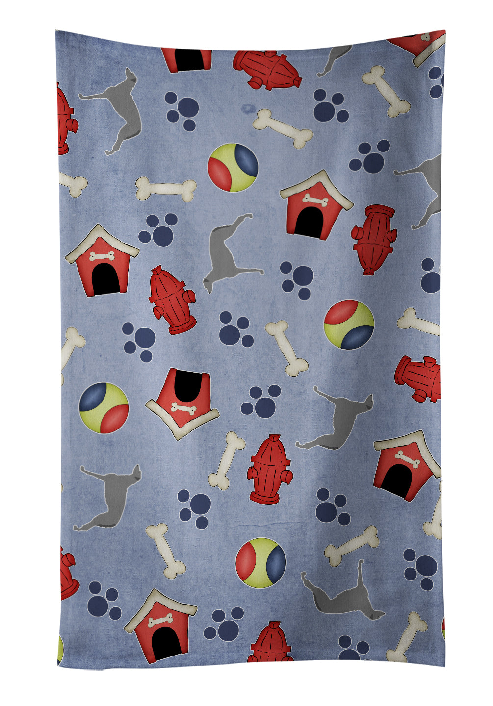 Scottish Deerhound Dog House Collection Kitchen Towel Velour Plush Front and Cotton Loop Back Machine Washable