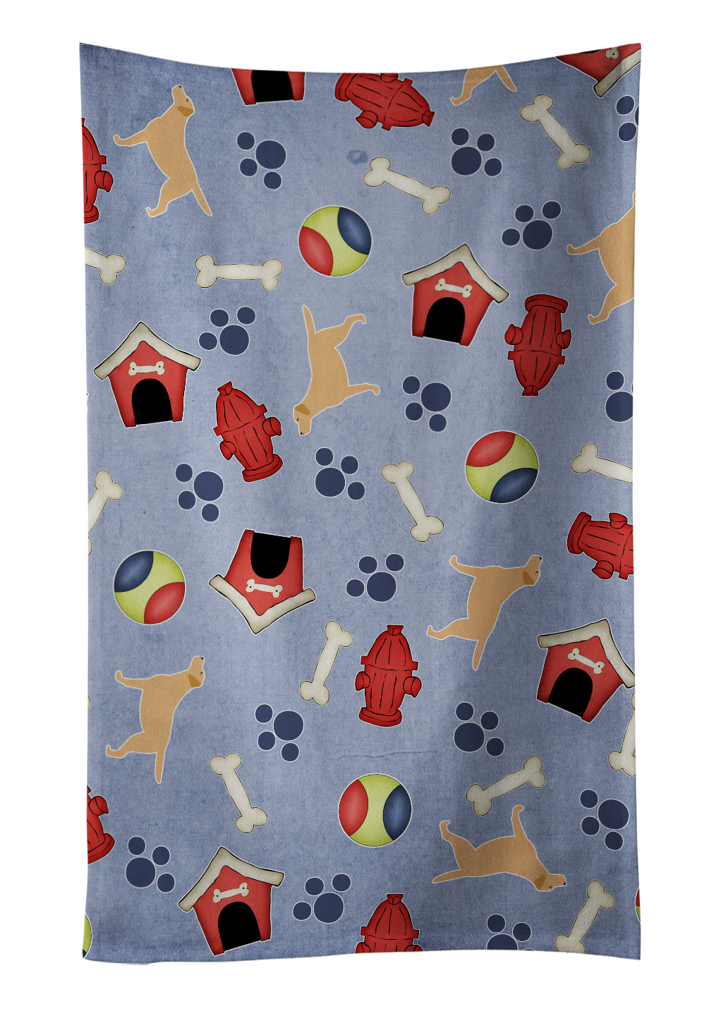 Yellow Labrador Retriever Dog House Collection Kitchen Towel Velour Plush Front and Cotton Loop Back Machine Washable