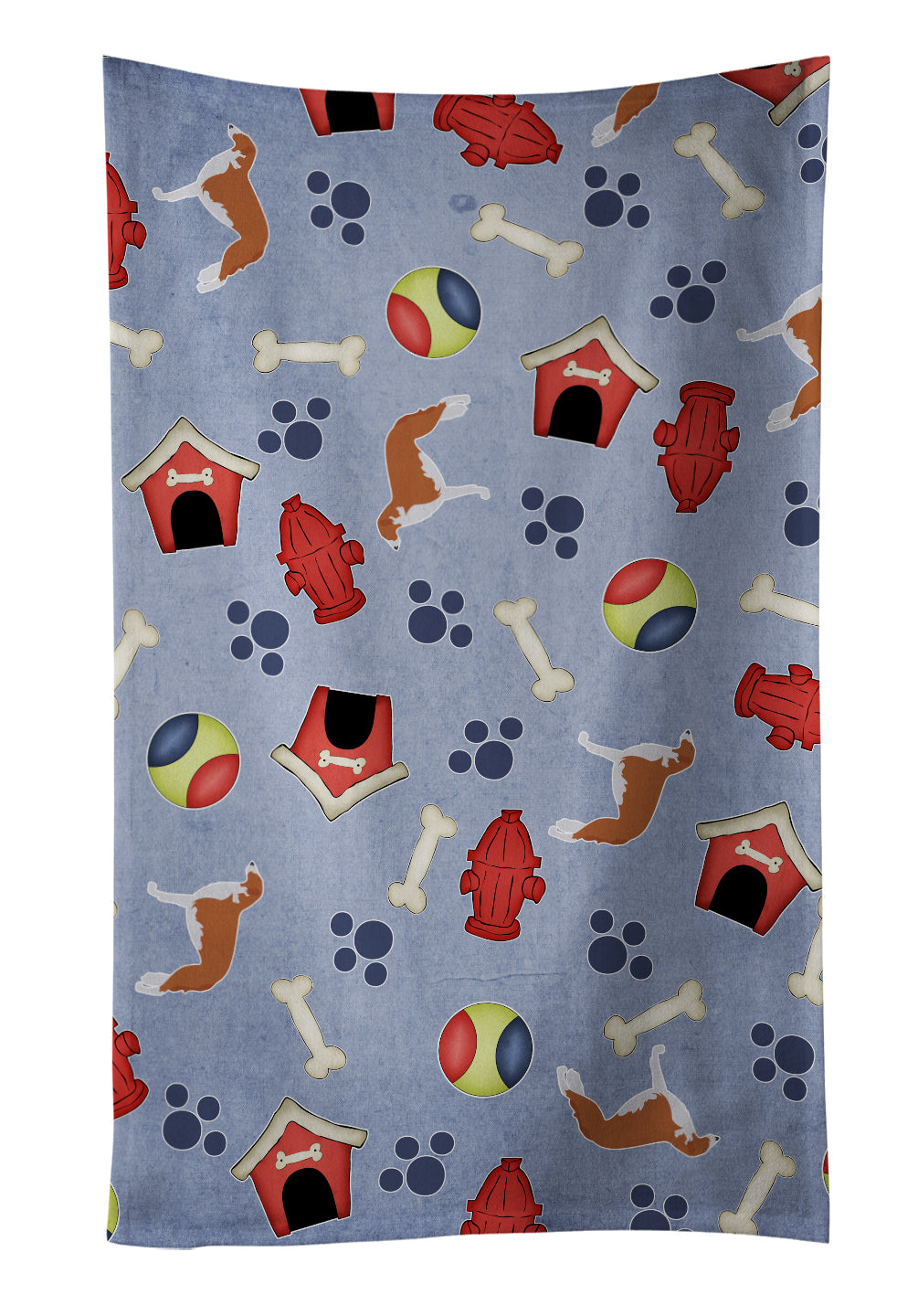 Borzoi Russian Greyhound Dog House Collection Kitchen Towel Velour Plush Front and Cotton Loop Back Machine Washable