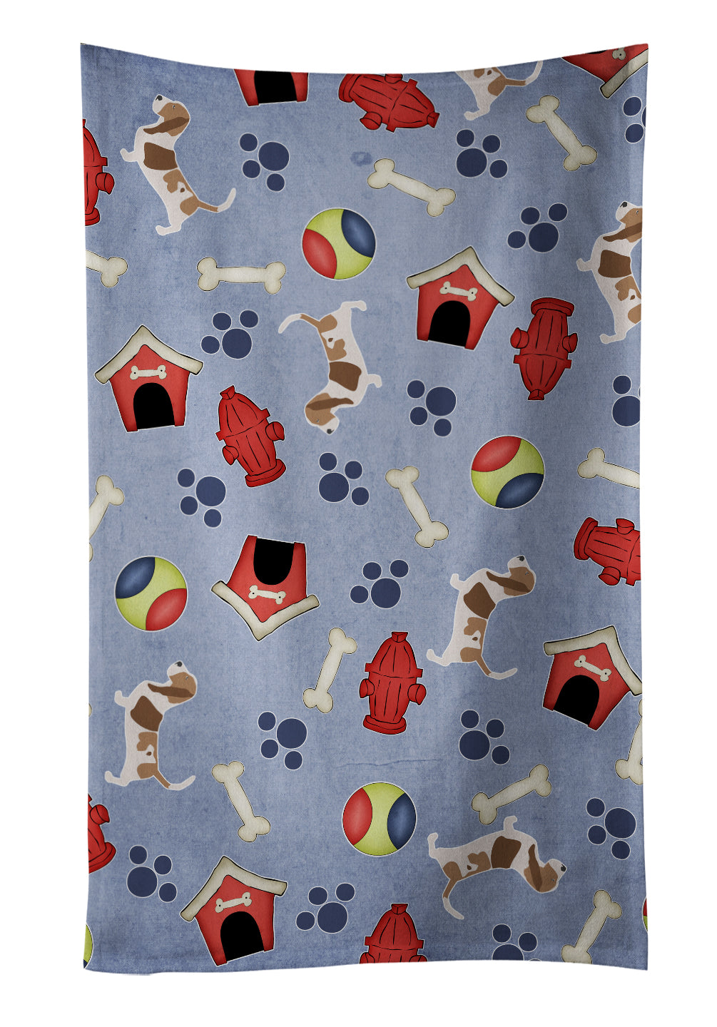 Basset Hound Dog House Collection Kitchen Towel Velour Plush Front and Cotton Loop Back Machine Washable