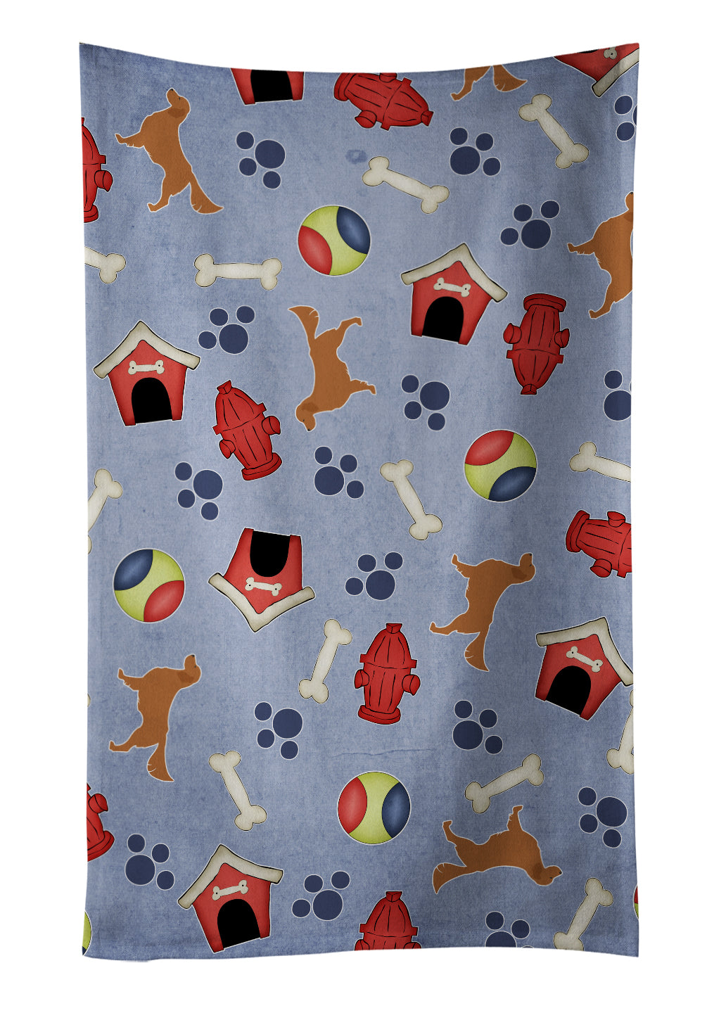 Golden Retriever Dog House Collection Kitchen Towel Velour Plush Front and Cotton Loop Back Machine Washable
