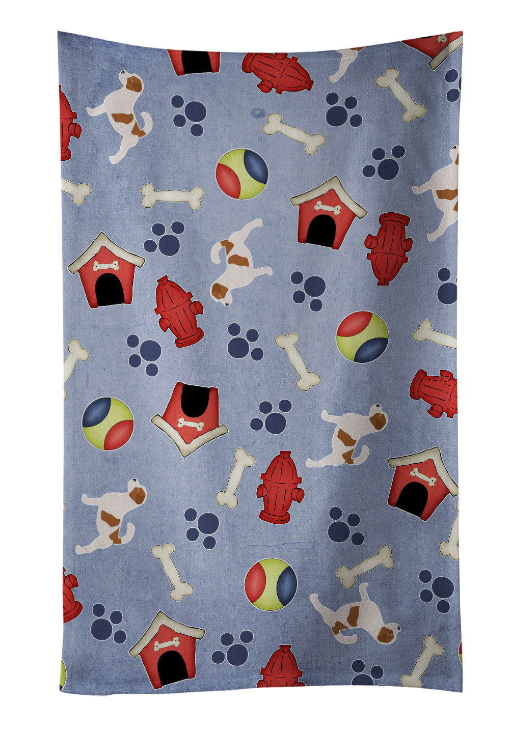 Jack Russell Terrier Dog House Collection Kitchen Towel Velour Plush Front and Cotton Loop Back Machine Washable