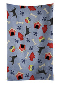 Black Labrador Retriever Dog House Collection Kitchen Towel Velour Plush Front and Cotton Loop Back Machine Washable